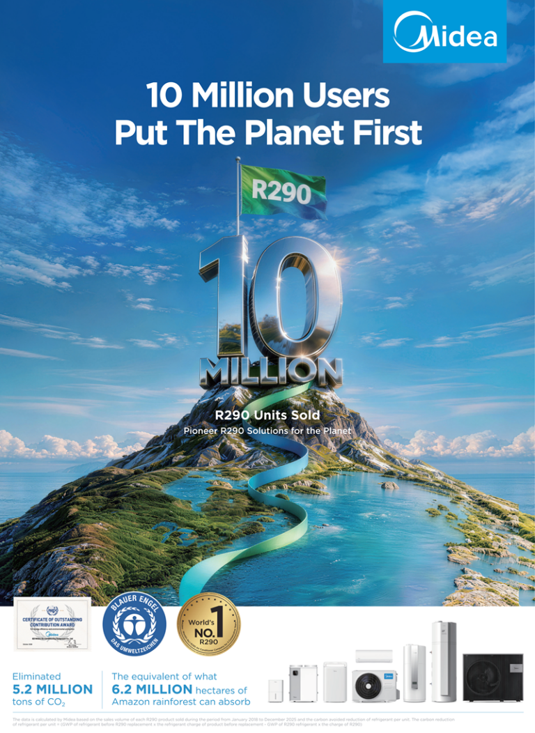 Midea vende más de 10 millones de unidades R290 y lidera la descarbonización de la climatización