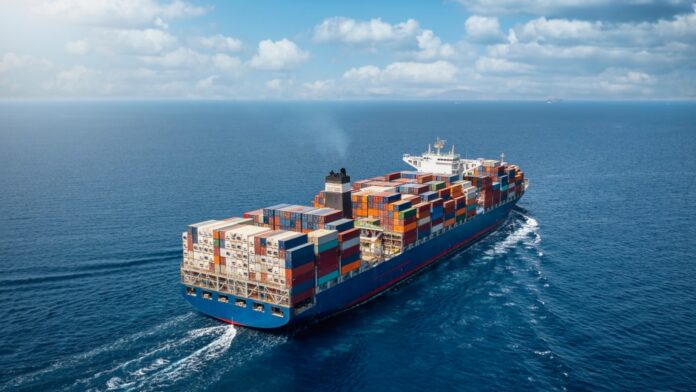 Caída del 30% en Exportaciones a EE. UU. en el A loaded cargo ship.