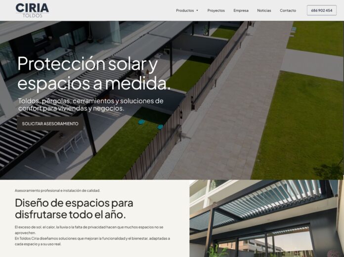 Ciria Toldos Presenta Su Nueva Página Web Con Diseño Intuitivo CIRIA Toldos lanza su nueva página web con un diseño más intuitivo y una completa exposición de productos y proyectos realizados