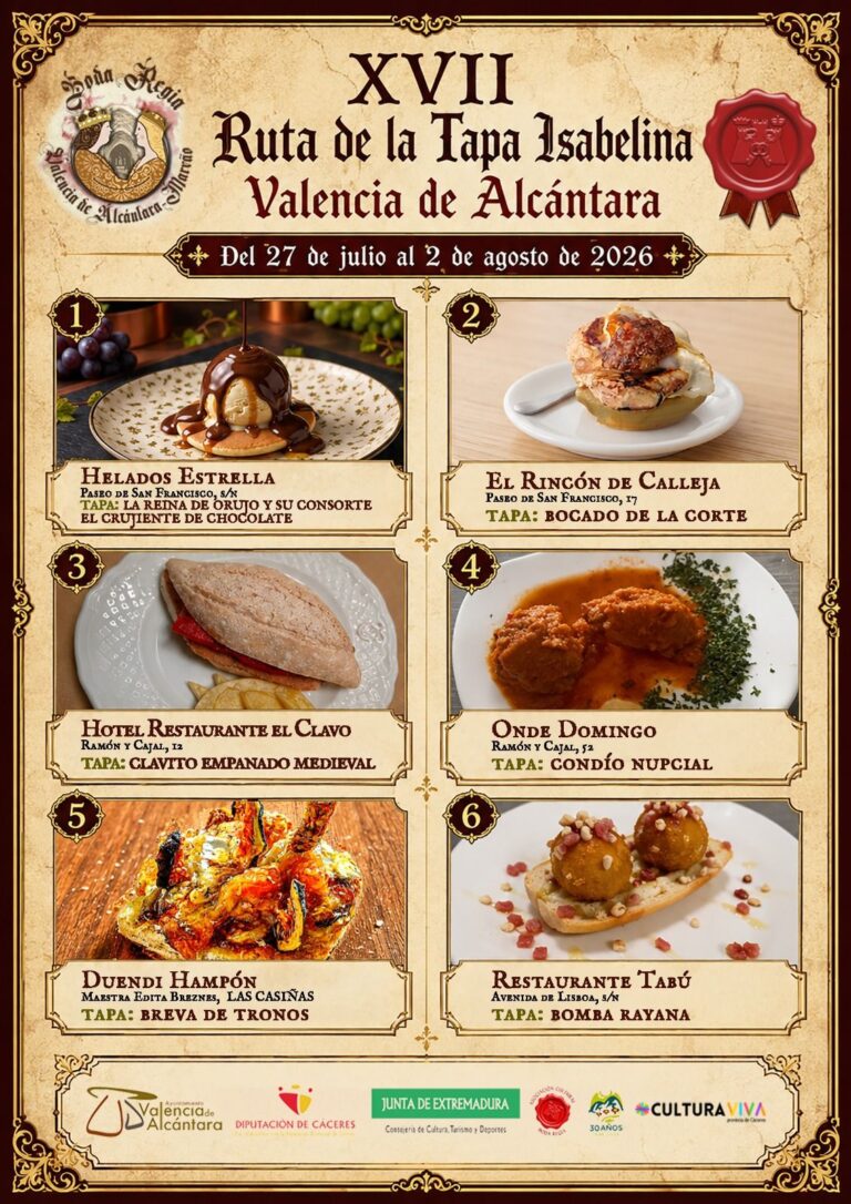 Descubre los Sabores de la Boda Regia en la XVII Ruta de la Tapa Isabelina de Valencia de Alcántara