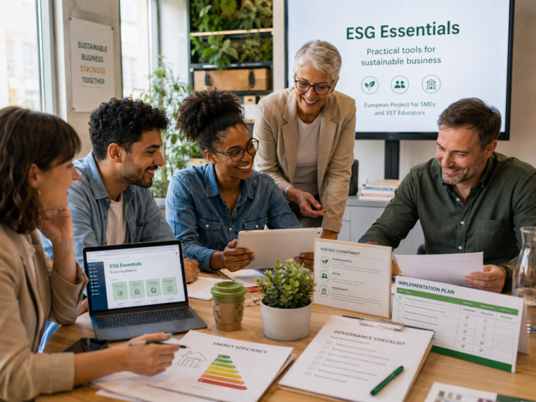 ESG Essentials: Impulsando la Sostenibilidad en las PYMES Europeas a Través de Herramientas Prácticas y Formación Especializada