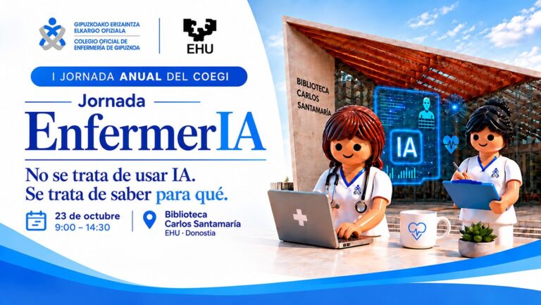 El COEGI y la EHU convocan a más de un centenar de enfermeras en Donostia para analizar la inteligencia artificial en salud