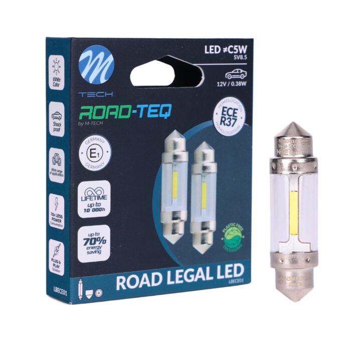 Iluminación Eficiente: Más Luz, Menos Consumo y Montaje Directo ROAD LEGAL LED C5W de M-TECH