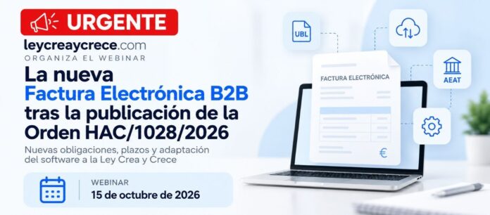 Masterclass sobre la Nueva Factura Electrónica B2B Obligatoria en LeyCreaYCrece.com LeyCreaYCrece.com organiza una Masterclass sobre la nueva factura electrónica B2B obligatoria